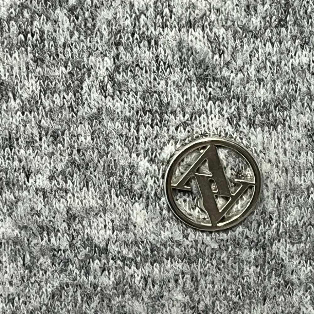Adrienne Vittadini Gray Sweater with Black Floral Detail
